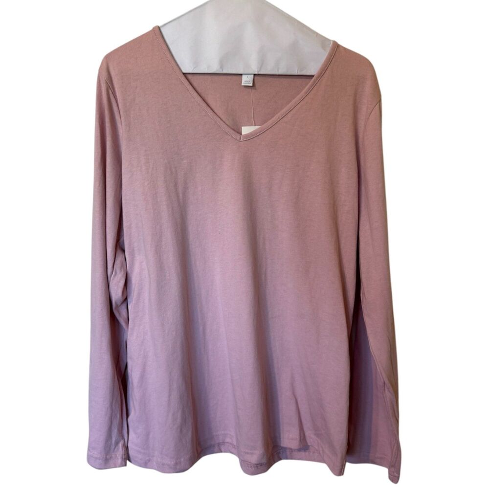 Charter Club Intimates Light Pink Long Sleeve Shirt Women Size Large Loungewear